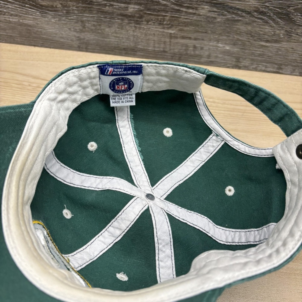 Green Bay Packers Hat Cap Strap Back Mens One Size Green NFL Football Twins - Picture 9 of 10